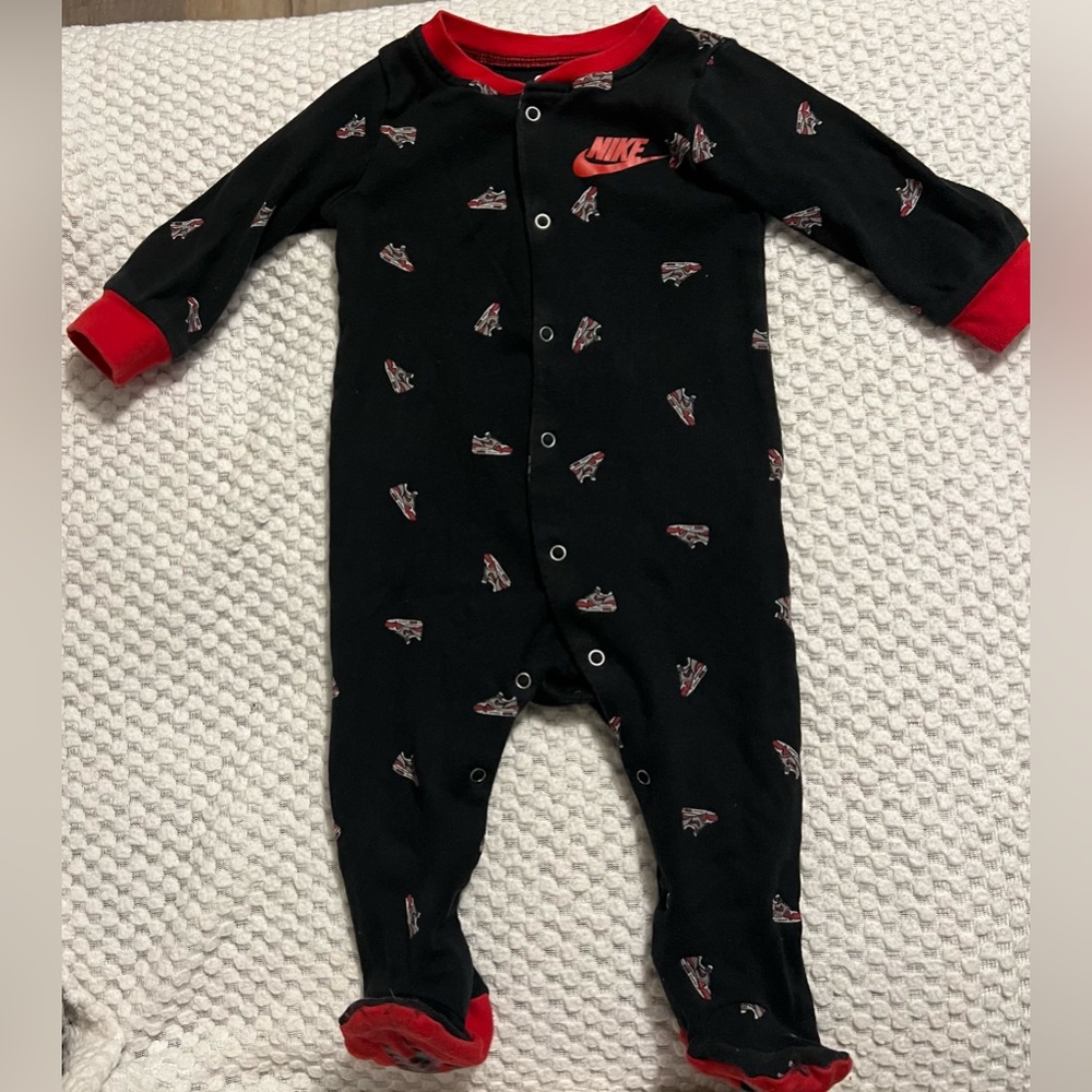 Nike Kids Black and Red Footed One Piece